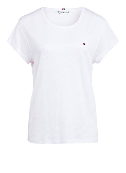Tommy Hilfiger T-Shirt Mit Leinen weiss Tommy Hilfiger T-Shirt Mit Leinen weiss