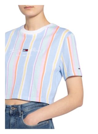 Tommy Jeans Cropped-Shirt blau