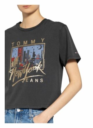 Tommy Jeans Cropped-Shirt grau