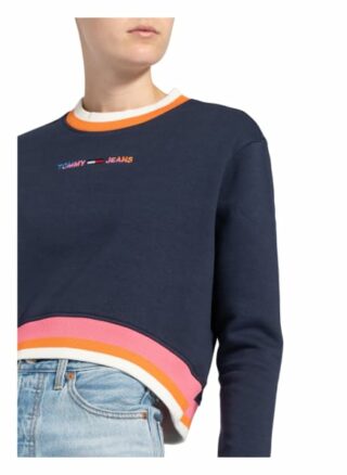 Tommy Jeans Cropped-Sweatshirt blau