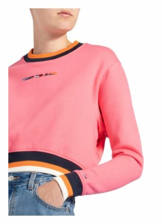 Tommy Jeans Cropped-Sweatshirt pink