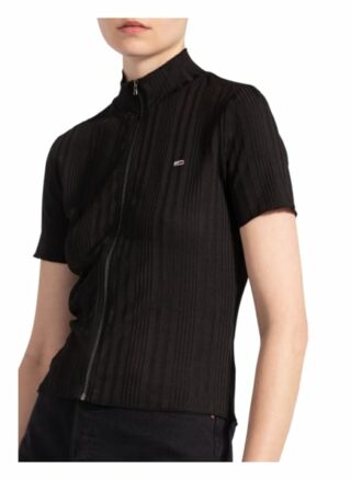 Tommy Jeans Strickshirt Mit Reißverschluss schwarz