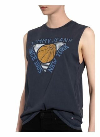 Tommy Jeans Top Mit Schmucksteinbesatz blau