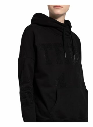 True Religion Hoodie True Mit Schmucksteinbesatz schwarz