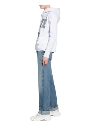 True Religion Hoodie True Mit Schmucksteinbesatz weiss