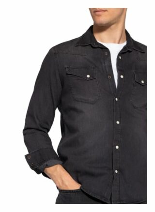 True Religion Jeanshemd Herren, Schwarz