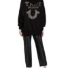 True Religion Oversized-Hoodie True Mit Schmucksteinbesatz schwarz