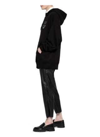 True Religion Oversized-Hoodie True Mit Schmucksteinbesatz schwarz