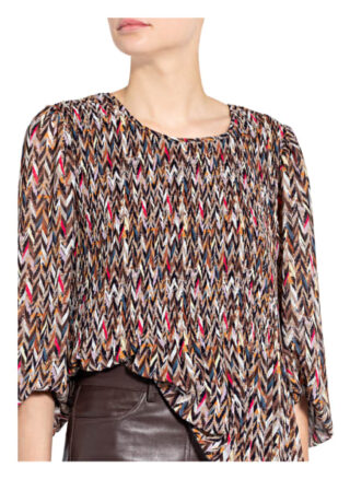 True Religion Plisseebluse braun