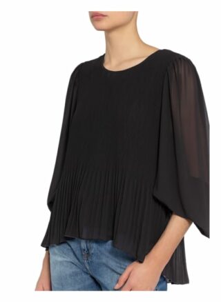 True Religion Plisseebluse schwarz
