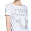 True Religion T-Shirt True Mit Schmucksteinbesatz weiss