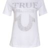 True Religion T-Shirt True Mit Schmucksteinbesatz weiss