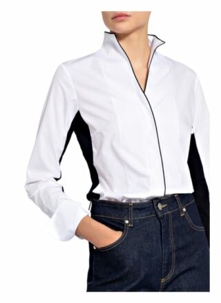 Van Laack Bluse Myrthe Im Materialmix blau