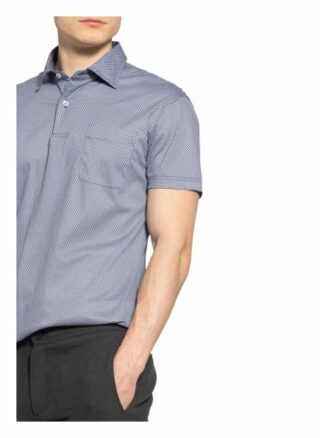 Van Laack Jersey-Poloshirt Mit Mund- Und Nasenmaske blau