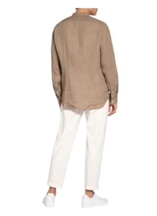 Van Laack Leinenhemd Tailor Fit Mit Stehkragen beige