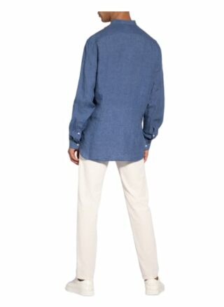 Van Laack Leinenhemd Tailor Fit Mit Stehkragen blau