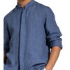 Van Laack Leinenhemd Tailor Fit Mit Stehkragen blau