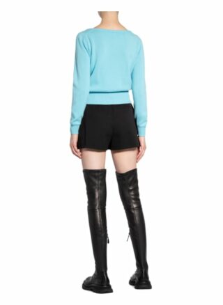 Versace Cropped-Strickjacke Aus Cashmere blau