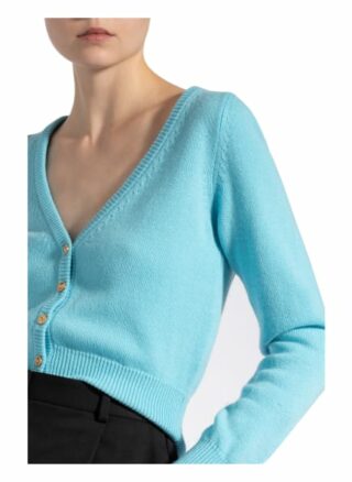 Versace Cropped-Strickjacke Aus Cashmere blau