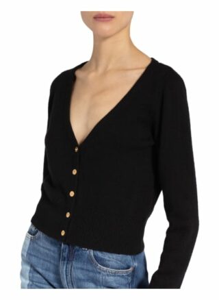 Versace Cropped-Strickjacke Aus Cashmere schwarz