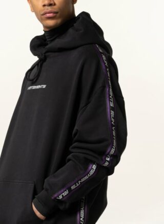 Vetements Oversized-Hoodie Mit Galonstreifen schwarz