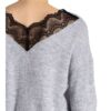 Vila Pullover Mit Spitzenbesatz weiss