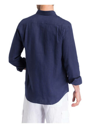Vilebrequin Leinenhemd Herren, Blau