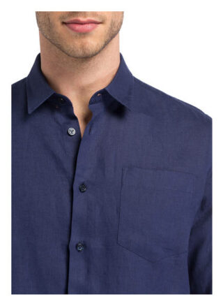 Vilebrequin Leinenhemd Herren, Blau