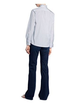 Weekend Maxmara Bluse Mit Rüschenbesatz blau