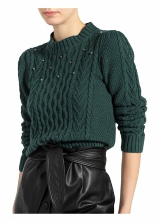 Weekend Maxmara Pullover Ennio Mit Schmucksteinbesatz gruen