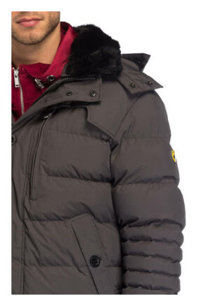 Wellensteyn Steppjacke Starstream Mit Abnehmbarer Kapuze Und Kunstfellbesatz grau