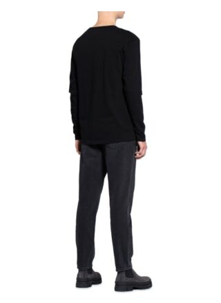 WOOD WOOD Mel Longsleeve Herren, Schwarz