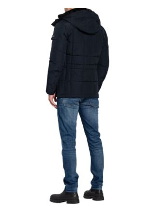 Woolrich Daunenjacke Blizzard Mit Lammfellbesatz blau
