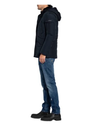 Woolrich Daunenjacke Blizzard Mit Lammfellbesatz blau