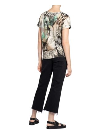 Zaída T-Shirt Aus Leinen Mit Schmucksteinbesatz beige