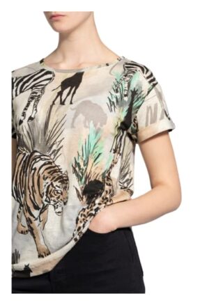 Zaída T-Shirt Aus Leinen Mit Schmucksteinbesatz beige