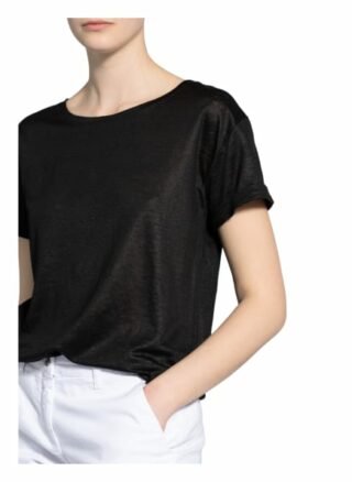 Zaída T-Shirt Aus Leinen schwarz