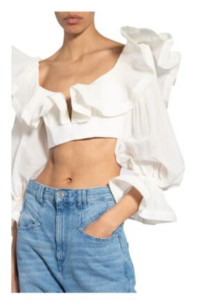 Zimmermann Cropped-Bluse The Lovestruck Mit Volants beige