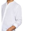 Zzegna Leinenhemd Slim Fit Mit Stehkragen weiss