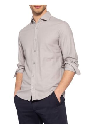 Zzegna Piqué-Hemd Slim Fit grau