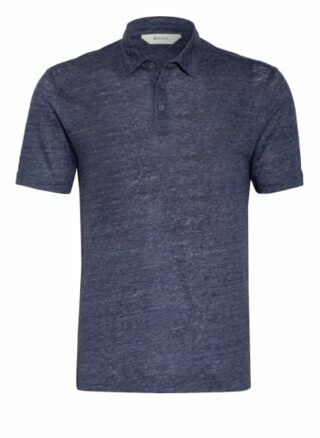 Zzegna Poloshirt Aus Leinen blau