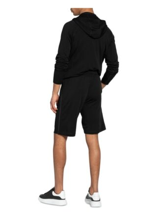 Zzegna Sweatshorts Aus Merinowolle Mit Galonstreifen schwarz