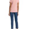 blaueer T-Shirt Mit Schmucksteinbesatz rosa