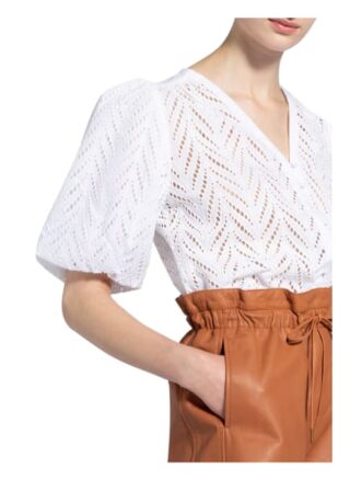 dante6 Bluse Kenzly Mit Lochstickereien weiss