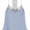 dante6 Satintop Mit Spitzenbesatz blau