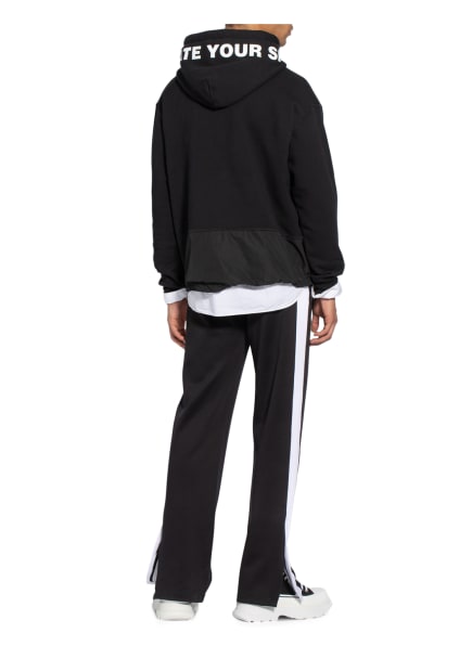 dsquared2 Hoodie Im Materialmix schwarz dsquared2 Hoodie Im Materialmix schwarz