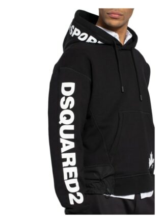 dsquared2 Hoodie Im Materialmix schwarz