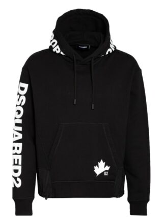 dsquared2 Hoodie Im Materialmix schwarz