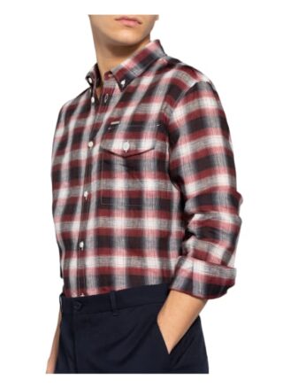 dsquared2 Leinenhemd Regular Fit rot