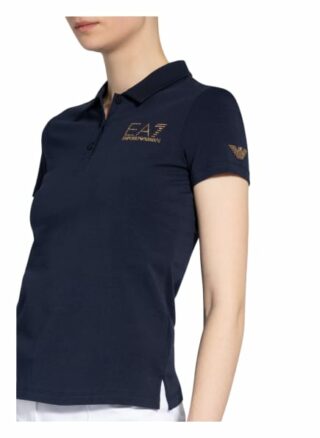 ea7 Emporio Armani Jersey-Poloshirt Mit Schmucksteinbesatz blau
